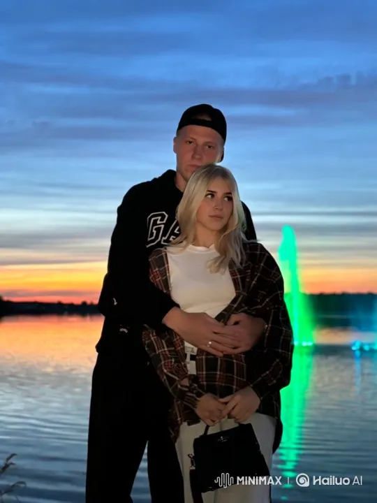 Family Portrait: Couple and Toddler's Intimate Sunset Embrace – AI Generated Video | Hailuo AI