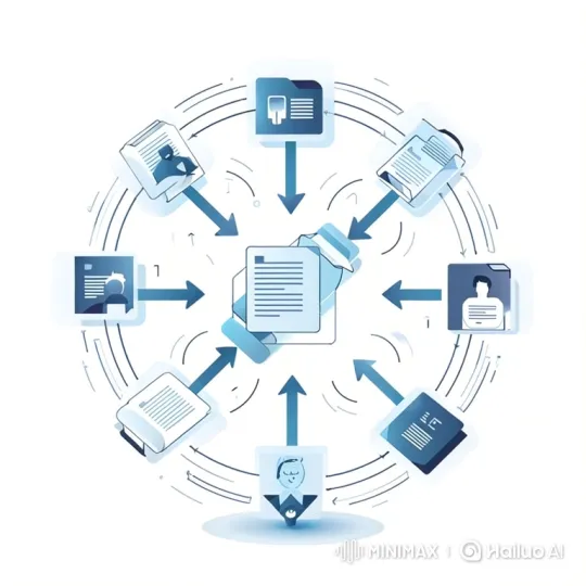 Animated Illustration of Data Consolidation into a Central Document – AI Generated Video | Hailuo AI