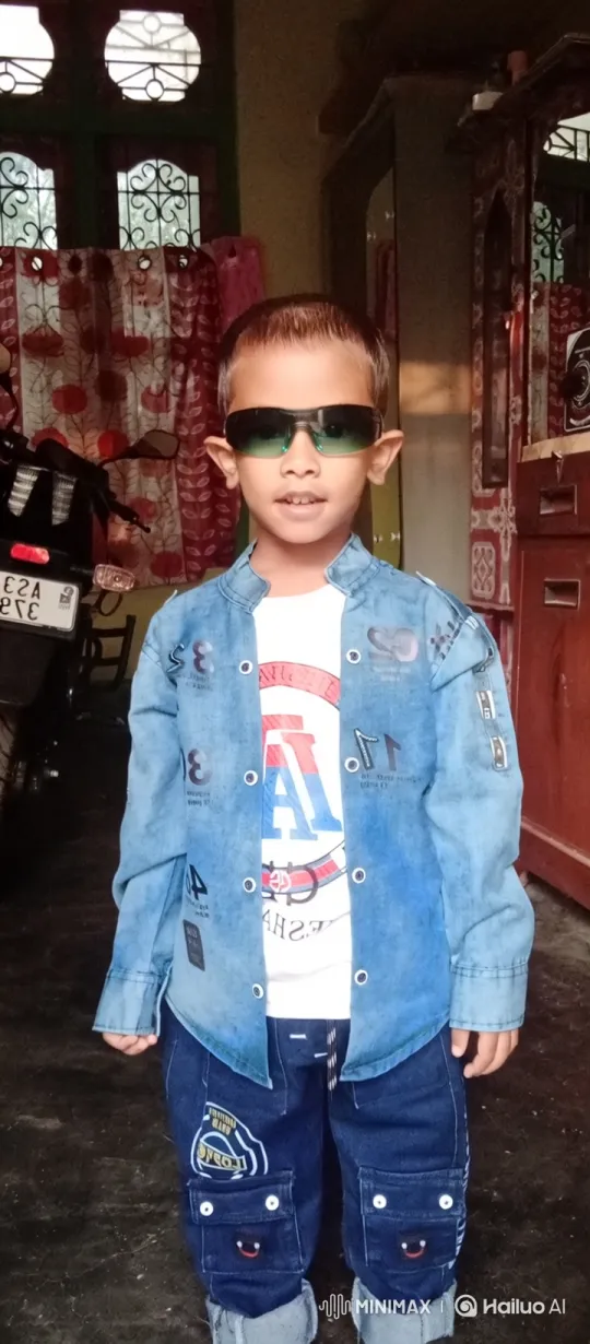 Young Boy Poses Confidently with Sunglasses Salute – AI Generated Video | Hailuo AI
