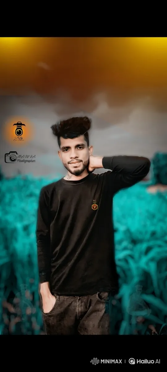 Young Man in Black, Dreamy Background, Calm Stare – AI Generated Video | Hailuo AI