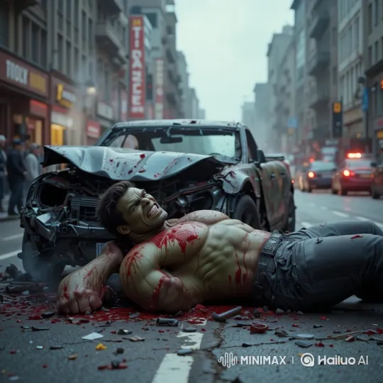 Hulk Defeated: A Tragic Scene of Suffering and Loss – AI Generated Video | Hailuo AI