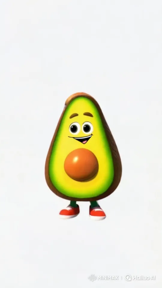 Animated Avocado Grills Chicken Satay in Sunny Yard – AI Generated Video | Hailuo AI