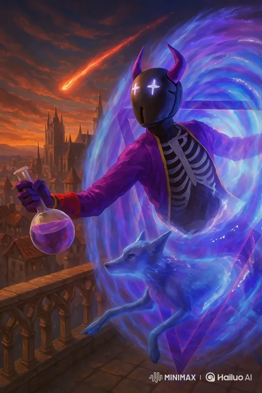 Mysterious Figure Emerges from Magical Portal onto City Balcony – AI Generated Video | Hailuo AI