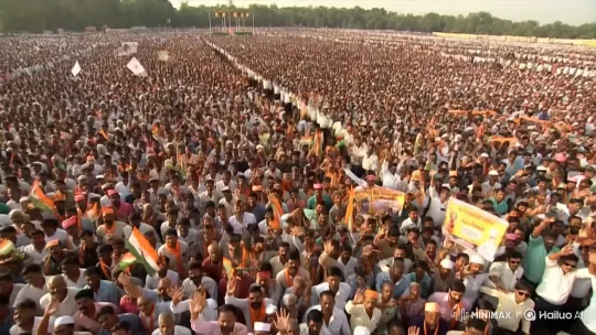 Massive Crowd Cheering for PM Modi in Open Venue – AI Generated Video | Hailuo AI