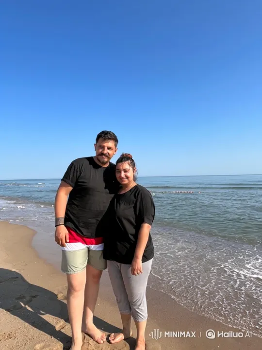 Couple Embraces on Serene Beach at Sunset – AI Generated Video | Hailuo AI