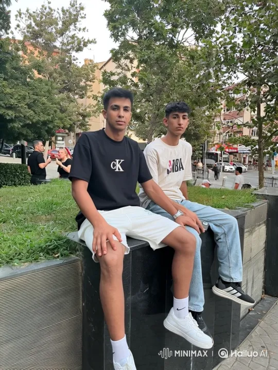 Young Men Detained by Police in Urban Plaza – AI Generated Video | Hailuo AI