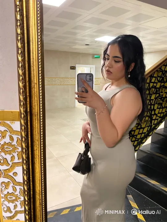 Young Woman Meets Tattooed Man in Elegant Hallway – AI Generated Video | Hailuo AI