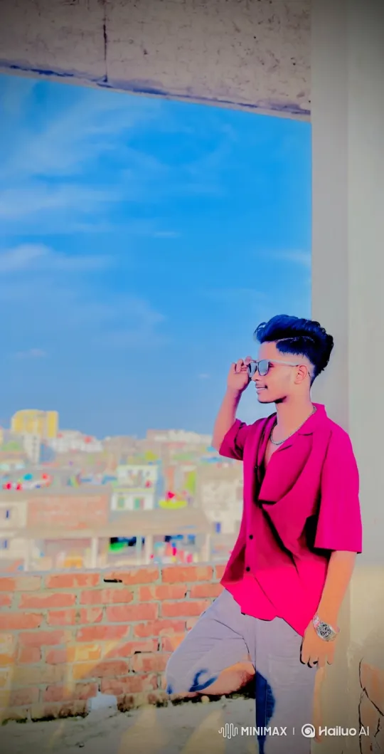 Couple Shares Intimate Moment on Rooftop with City View – AI Generated Video | Hailuo AI