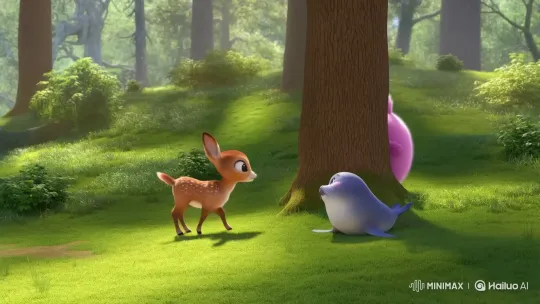 Wolf Delivers Fast Food to Forest Animals – AI Generated Video | Hailuo AI
