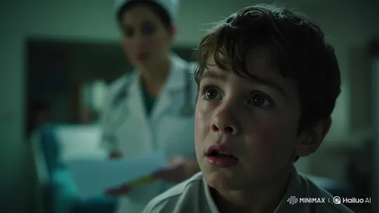 Boy's Shock and Fear in Hospital Room – AI Generated Video | Hailuo AI
