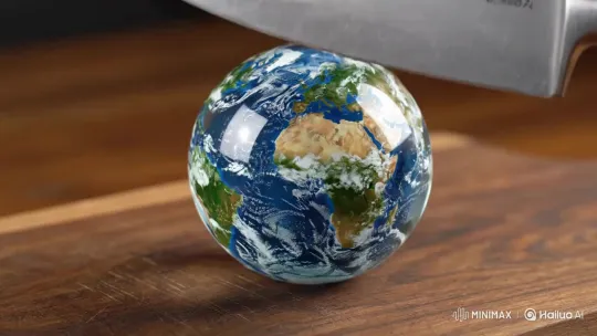 Cut Earth to Expose Its Core – AI Generated Video | Hailuo AI