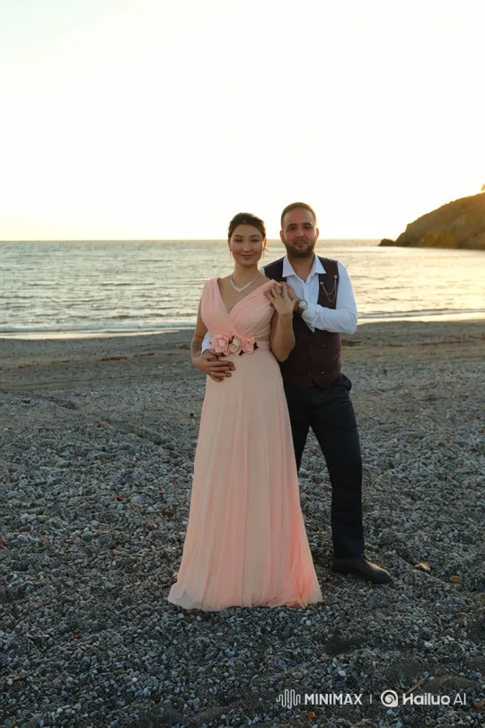 Family Embrace Captured in Intimate Summer Evening Video – AI Generated Video | Hailuo AI
