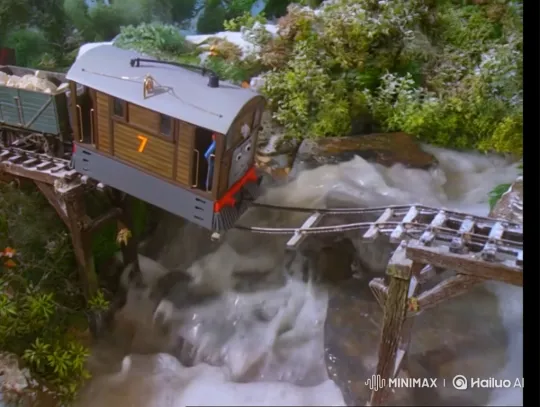Tram Engine Overflows into Candy-Colored River – AI Generated Video | Hailuo AI