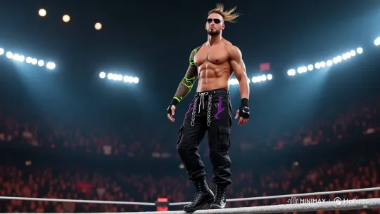 Wrestler's Dramatic Entrance in Photorealistic Style – AI Generated Video | Hailuo AI