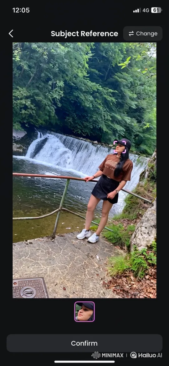 Young Woman Surprised and Detained by Police at Scenic Waterfall – AI Generated Video | Hailuo AI