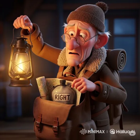 Elderly Man Contemplates Choices in Backpack – AI Generated Video | Hailuo AI