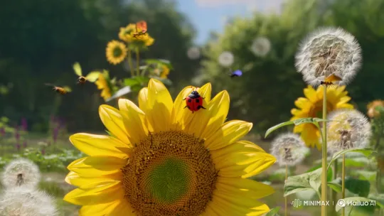 Ladybug Dreams of Adventure in a Sunlit Garden – AI Generated Video | Hailuo AI