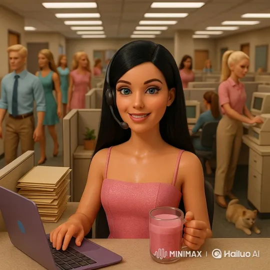 Doll-like Characters' Office Life Simulation – AI Generated Video | Hailuo AI