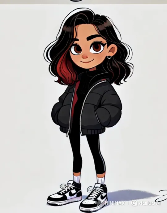 Animated Woman in Mid-Air Chat with Swinging Feet – AI Generated Video | Hailuo AI