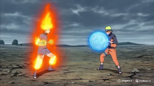 Tsuna vs. Naruto: Epic Battle on a Desolate Plain – AI Generated Video | Hailuo AI