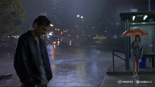 Romantic Encounter Under an Umbrella in the Rain – AI Generated Video | Hailuo AI