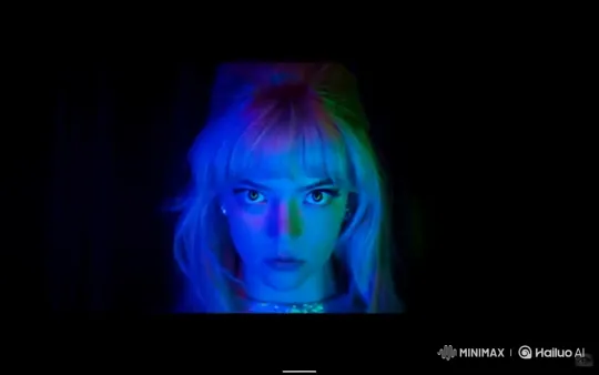 Woman Transforms Face with Vibrant Combat Makeup – AI Generated Video | Hailuo AI