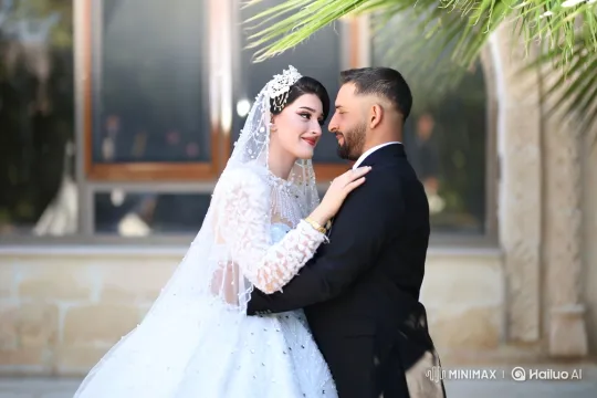 Family Embrace: Bride, Groom, and Children Share Love – AI Generated Video | Hailuo AI