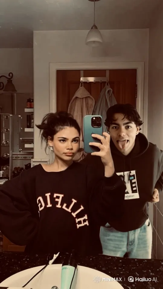 Young Couple Shares Tender Moment in Bathroom Selfie – AI Generated Video | Hailuo AI