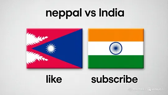 Nepal vs India: Like-Subscribe Graphic Comparison – AI Generated Video | Hailuo AI
