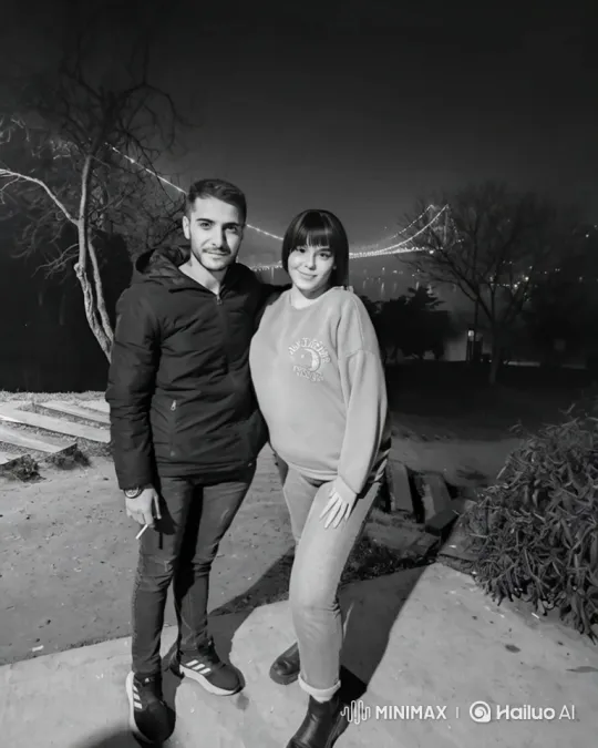 Family Portrait: Young Couple and Child at Night – AI Generated Video | Hailuo AI