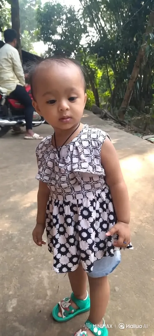Toddler Girl Smiles in Gentle Breeze Amidst Nature – AI Generated Video | Hailuo AI