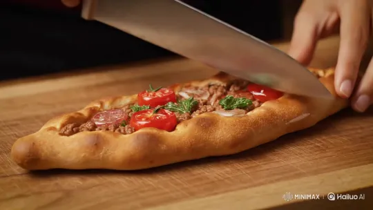 Woman Enjoys and Appreciates Lahmacun Realistically – AI Generated Video | Hailuo AI