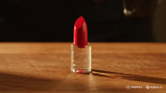 Sunlit Glass Lipstick with Dramatic Shadows and Prism Flashes – AI Generated Video | Hailuo AI