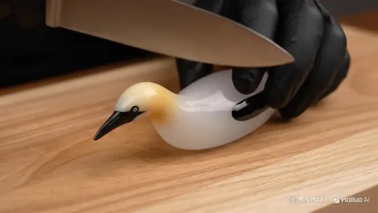 Gannet Bird Handling with Black Gloves – AI Generated Video | Hailuo AI