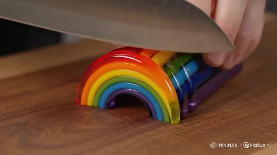 Cutting Glass into Rainbow Shapes – AI Generated Video | Hailuo AI