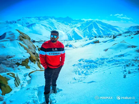Couple Sharing Serene Moment in Snowy Mountains – AI Generated Video | Hailuo AI