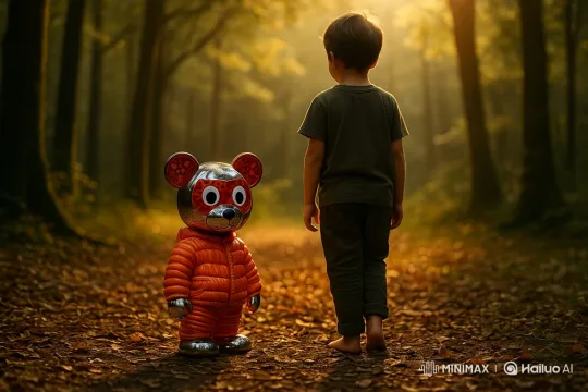 Child and Sayko in Golden Forest: A Tale of Intimacy and Vastness – AI Generated Video | Hailuo AI