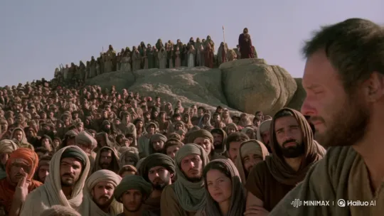 Man's Emotional Awakening at Sermon on the Mount – AI Generated Video | Hailuo AI