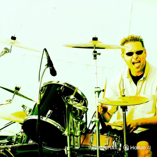 Energetic Drum Solo by a Dynamic Drummer – AI Generated Video | Hailuo AI