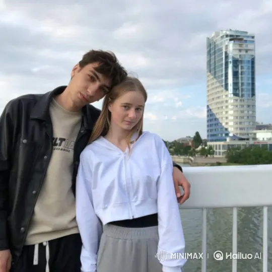 Family Embrace on City Waterfront – AI Generated Video | Hailuo AI