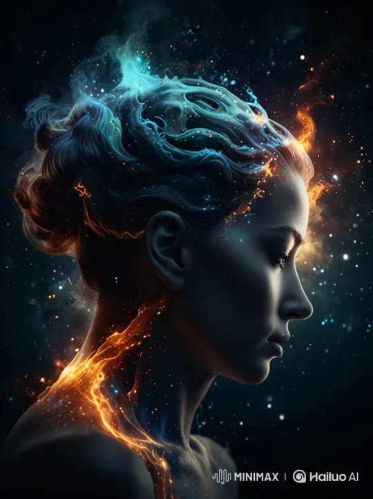 Cosmic Woman Awakens in a Starry Universe – AI Generated Video | Hailuo AI