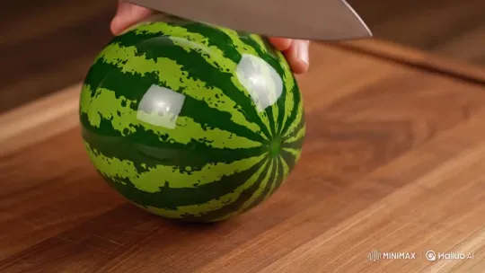 Gently Cutting My Watermelon – AI Generated Video | Hailuo AI