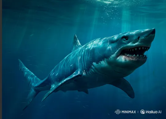 Shark and Giant Sea Snake Engage in Epic Underwater Battle – AI Generated Video | Hailuo AI