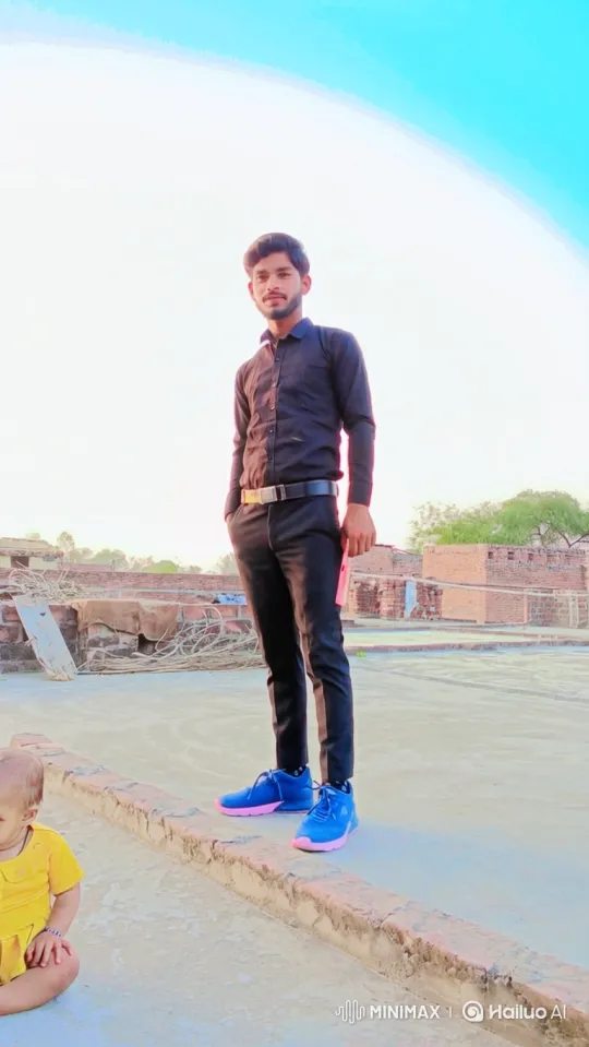 Young Man and Child Enjoy Quiet Moment on Rooftop – AI Generated Video | Hailuo AI