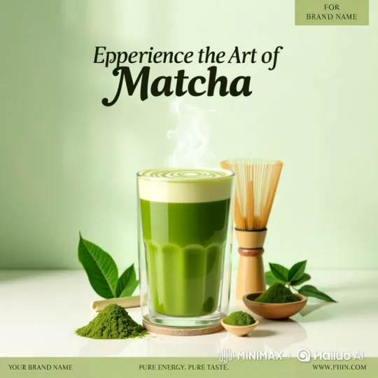 Magical Animation of a Steaming Matcha Latte – AI Generated Video | Hailuo AI