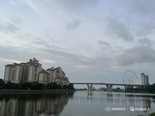 City Waterfront at Dusk: Tranquil, Alive Atmosphere – AI Generated Video | Hailuo AI