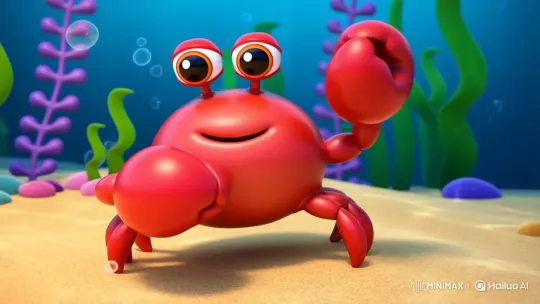 The Crab's Joyful Dance in a Colorful Underwater World – AI Generated Video | Hailuo AI