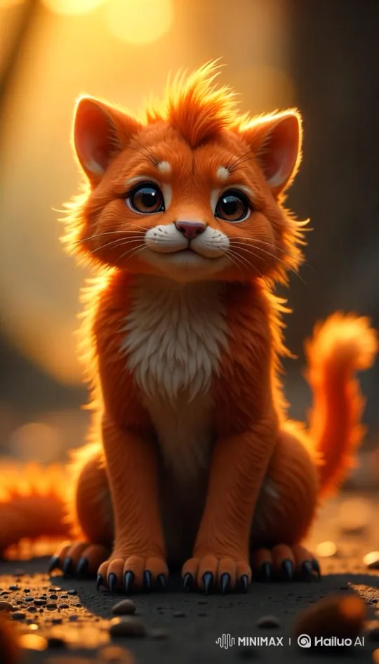 Ginger Cat Dances and Winks in Sunset Setting – AI Generated Video | Hailuo AI