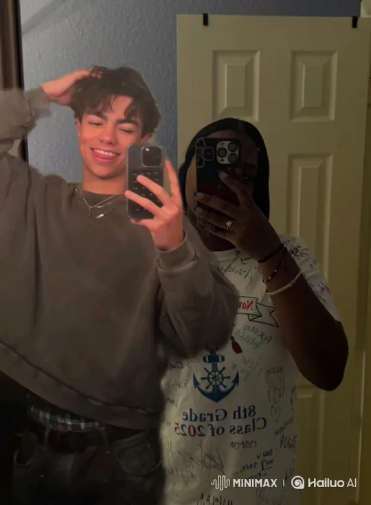 Young Couple's Affectionate Mirror Hug – AI Generated Video | Hailuo AI