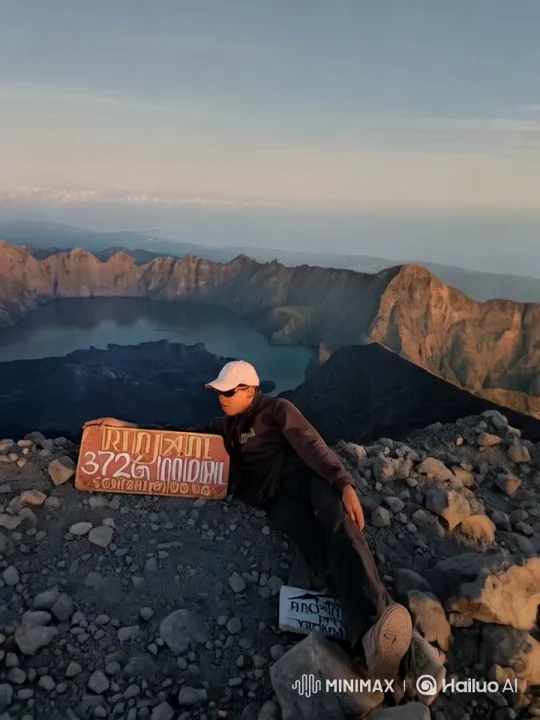 Serene Sunrise at Rinjani Summit with Live2D Animation – AI Generated Video | Hailuo AI